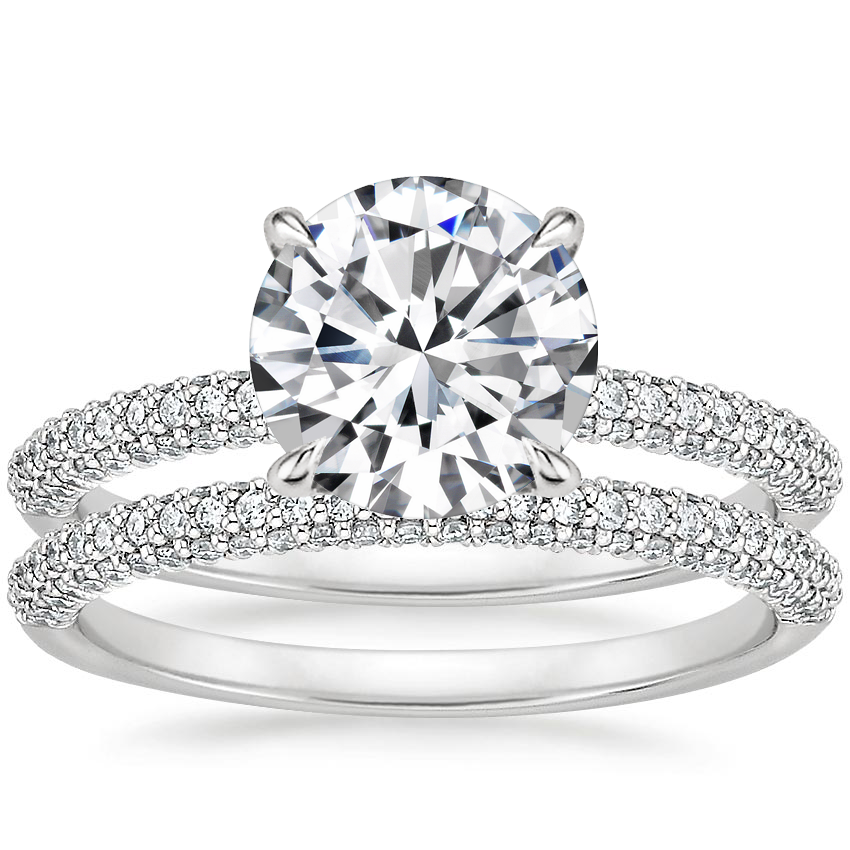 18K White Gold Valencia Diamond Bridal Set 5 8 ct. tw